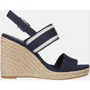 Sandalias de cuña en textil azul marino para mujer Tommy Hilfiger