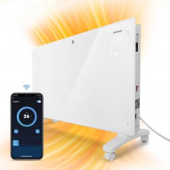 Calefactor Eléctrico Bajo Consumo 2000W con Conexión Wi-Fi, Temporizador de 24h, 3 Modos y Pantalla LED Táctil