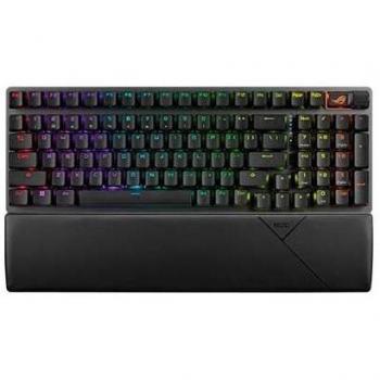 ASUS ROG Strix Scope II 96% Wireless Mechanical Gaming Keyboard RGB ROG NX Switches Snow & Storm Quick Controls Multi-function Dial Hot-swappable Doubleshot Keycaps Three Tilt Angles QWERTY Spanish Layout