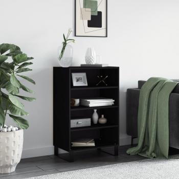 Aparador alto negro de madera multicapa 57x35x90 cm
