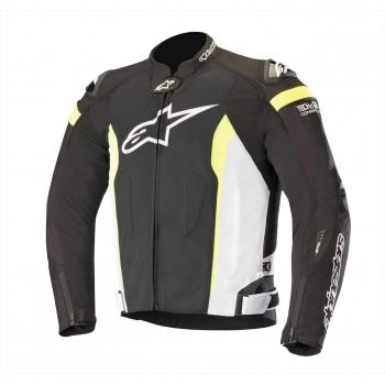Alpinestars T-Missile Air Tech-Air - Chaqueta de piel para moto, talla XL, color negro, blanco y amarillo