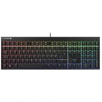Teclado Mecánico Cherry MX 2.0S RGB, 100% Tamaño Completo, Retroiluminado, Con Cable, Disposición QWERTZ Alemana, Interruptores MX2A Rojo, Negro
