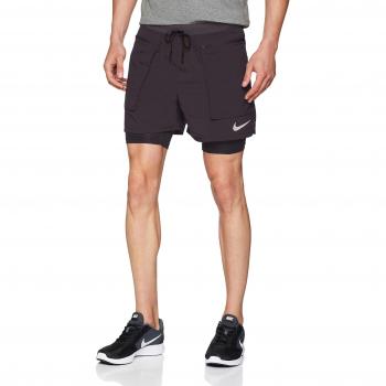 Nike Distance Tech Pantalones Cortos, otoño/Invierno, Hombre, Color Gridiron/Reflective Silver, tamaño Extra-Large