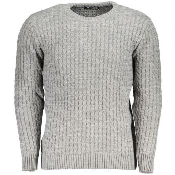 U.S. Polo Assn. Men's Elegant Long-Sleeved Twisted Crew Neck Sweater - Gray, Size L