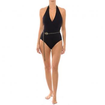 Bañador de una pieza negro con escote en V para mujer Michael Kors, talla S, estilo halter