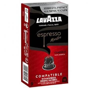 Cápsula lavazza decaffeinato ricco para cafeteras nespresso caja de 10