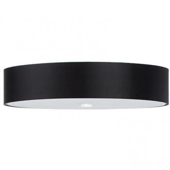 Aplique de Techo Skala 60 Negro E27 con Vidrio, Acero y Tela para 5 Bombillas LED de 16cm