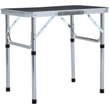 Mesa plegable de camping en aluminio gris 60x45cm