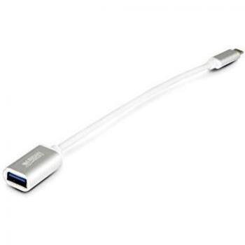 Cable Adaptador USB-C a USB 3.0 M/F 15cm Gris/Blanco Urban Factory