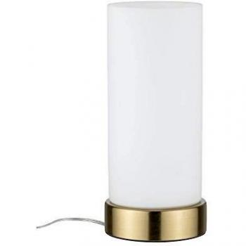 Lámpara de mesa Paulmann Pinja con interruptor táctil (1 foco, latón/opalino)