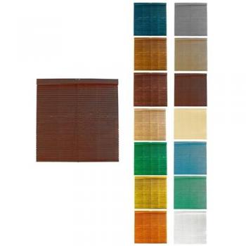 Persiana de Madera Alicantina con Polea Metálica - Estor Enrollable para Ventanas, Puertas, Salón 100 x 120 cm (Marrón (Pintada))