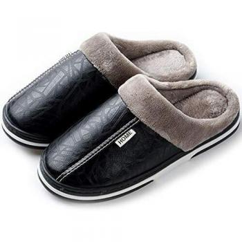 Hsyooes Zapatillas Mujer Invierno Hombre Resistente al Agua Interior Casa Caliente Slippers Suave Algodón Zapatilla Pareja Zapatos