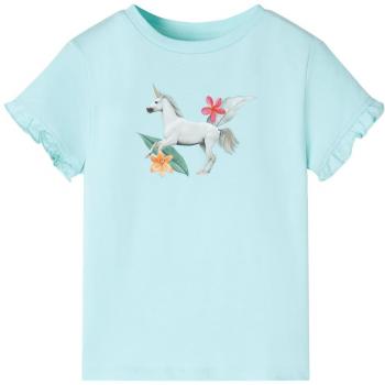 Camiseta infantil de manga corta verde agua 92