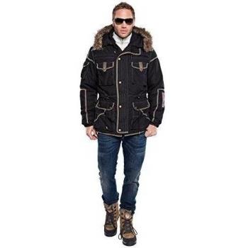 Nebulus Q305 Gstaad - Abrigo para hombre negro negro Talla:large