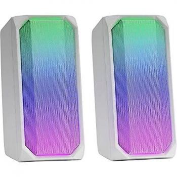 Mars Gaming MSRGBW, Altavoz Bluetooth Potente 15W, RGB Full Mesh, 2 Drivers Activos, Blanco