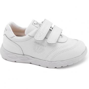 Zapatillas deportivas de niño Pablosky modelo 296902p, color blanco, con cierre de doble adherente