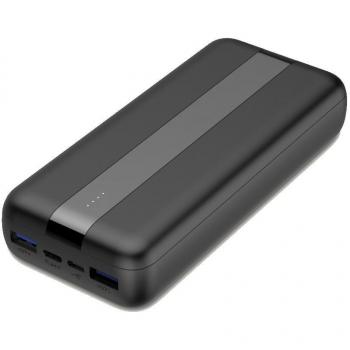 Contact Powerbank 20000mAh 10.5W Ultra Ligera Carga Rápida y Simultánea 2x USB-A, 1x USB-C Polímero de Litio Negro LCBA20000U