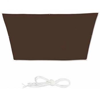 Toldo Vela Trapezoidal Impermeable con Protección UV y Cuerdas para Tensar, 3x5.5x4x4 m, Marrón