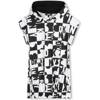 DKNY Vestido de niña con estampado bicolor y capucha D60107
