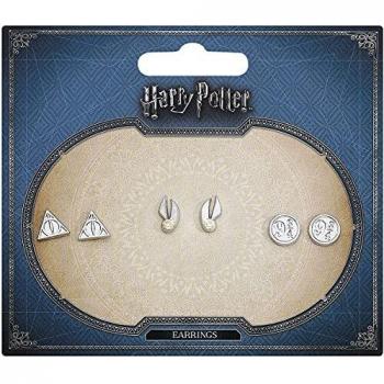 HARRY POTTER Symbols Mujer Set de Pendientes Plateado, Aleación de Zinc,