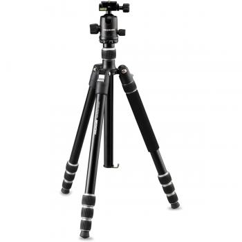Cullmann Nando 560M RB8.5 - Trípode de aluminio, altura máxima de 156 cm, capacidad de carga de hasta 4 kg, cabezal de bola con zapata rápida, patas ajustables en ángulo y