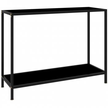 vidaXL Console Table Black 100x35x75 cm Tempered Glass