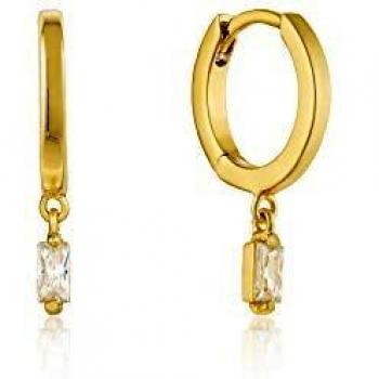 Ania Haie Sterling Silver Shiny Gold Plated Glow Huggie Hoop Earrings E018-09G