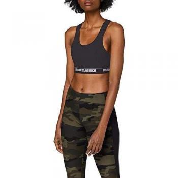 Urban Classics Women's Logo Sports Bra Bustier - Black - XS to 5XL