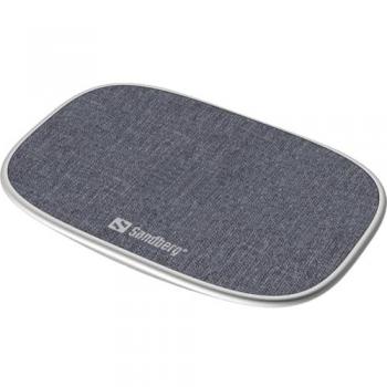 Cargador Inalámbrico Sandberg Deck 15W, Aluminio Gris, USB