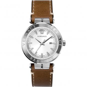 Versace Aion Leather Strap Watch, Multicolor, Male, Size: ONE SIZE