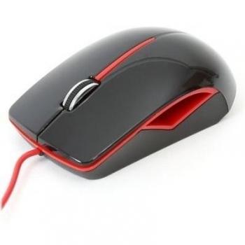 Omega PCS71601PM0417CBR - Ratón óptico con cable omega USB 1200 Dpi, color negro y rojo