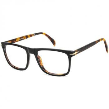 David Beckham DB 7115 Square Acetate Eyeglasses, Brown Havana, Unisex, 54mm/19mm/145mm