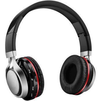 Aita BT816 Auriculares Bluetooth de Diadema Plegable, Cascos Estéreo con luz LED, radioFM, ranura para tarjeta de memoria micro SD, Micrófono incorporado para uso como manos libres compatible con iPhone, android, PC, Mac, TV y cualquier dispositivo Blue