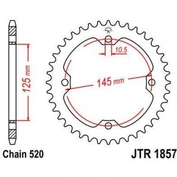 Corona de acero estándar JT Sprockets 1857-520 para Yamaha