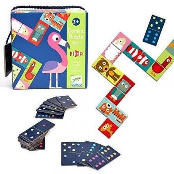 DJECO- Juegos familiaresDominóDJECOEducativos Domino Animo-Puzzle, Multicolor