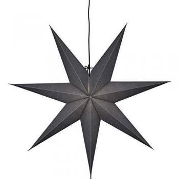 Estrella de Papel Ozen 7 Puntas Ø 70 cm, Color Gris, E14 Fassung, con Cable de 3.5 m