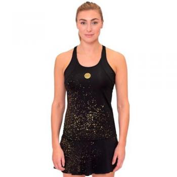 Camiseta de Tirantes Bidi Badu Paris 2024 Chill para Mujeres - Color Negro, Talla XS, Sin Mangas, Detalles en Dorado
