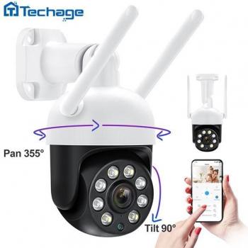 Cámara IP PTZ WIFI 4MP Inalámbrica para Exterior con Vigilancia AI, Visión Nocturna a Color y Audio Bidireccional ONVIF