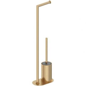 Escobillero y Portarrollos para el suelo Architect S+ en Oro Cepillado PVD