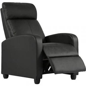 T-LoVendo TLV-SLL1 Sillón con Respaldo Reclinable y Reposapiés Extensible, Negro