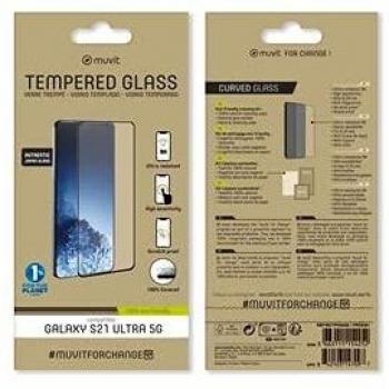 Protector de Pantalla Antiarañazos y Antigolpes Negro Transparente para Samsung Galaxy S21 Ultra 5G