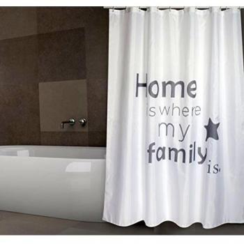 MSV Cortina DE Bano Poliester 180X200 Prem.Home, Blanco, 180 x 200