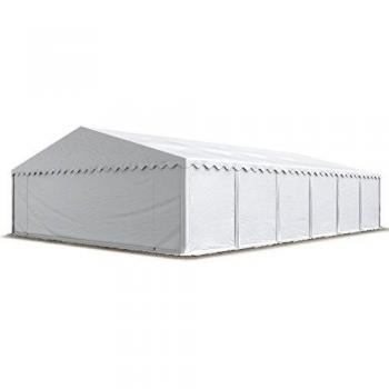 Carpa de Almacenamiento Toolport 8x12 m PVC 750 N Impermeable Blanca con Base Reforzada