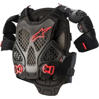 Alpinestars A-6 Chaleco de Protección y Peto Negro-Antracita-Rojo