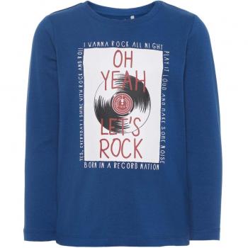 NAME IT Nmmolzur LS Top, Camisa Manga Larga para Bebés, Azul