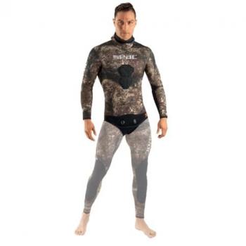 Chaqueta de pesca submarina Seacsub Ghost 7 mm para hombre, color marrón, talla L