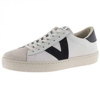 Victoria Berlín Zapatillas de piel unisex con piezas en contraste y puntera de serraje 1126142 para adulto color marino tamaño 35