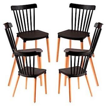 Pack 6 Sillas de Comedor Leka - Color Negro