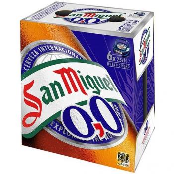 San Miguel 0.0 Cerveza Sin Alcohol Pack de 6 x 25cl