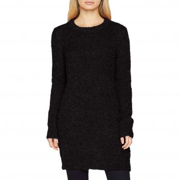 PIECES Pcfortuna LS Wool Long Knit, suéter para Mujer, Negro